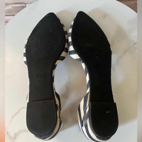 Merona || Striped Pointed Toe Loafer Flats - Picture 2 of 7